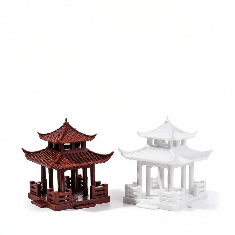 Zen Miniature Pavilion Ornament Chinese Garden Landscape Decor Fish Tank Accessory Bonsai Building Statue Desktop