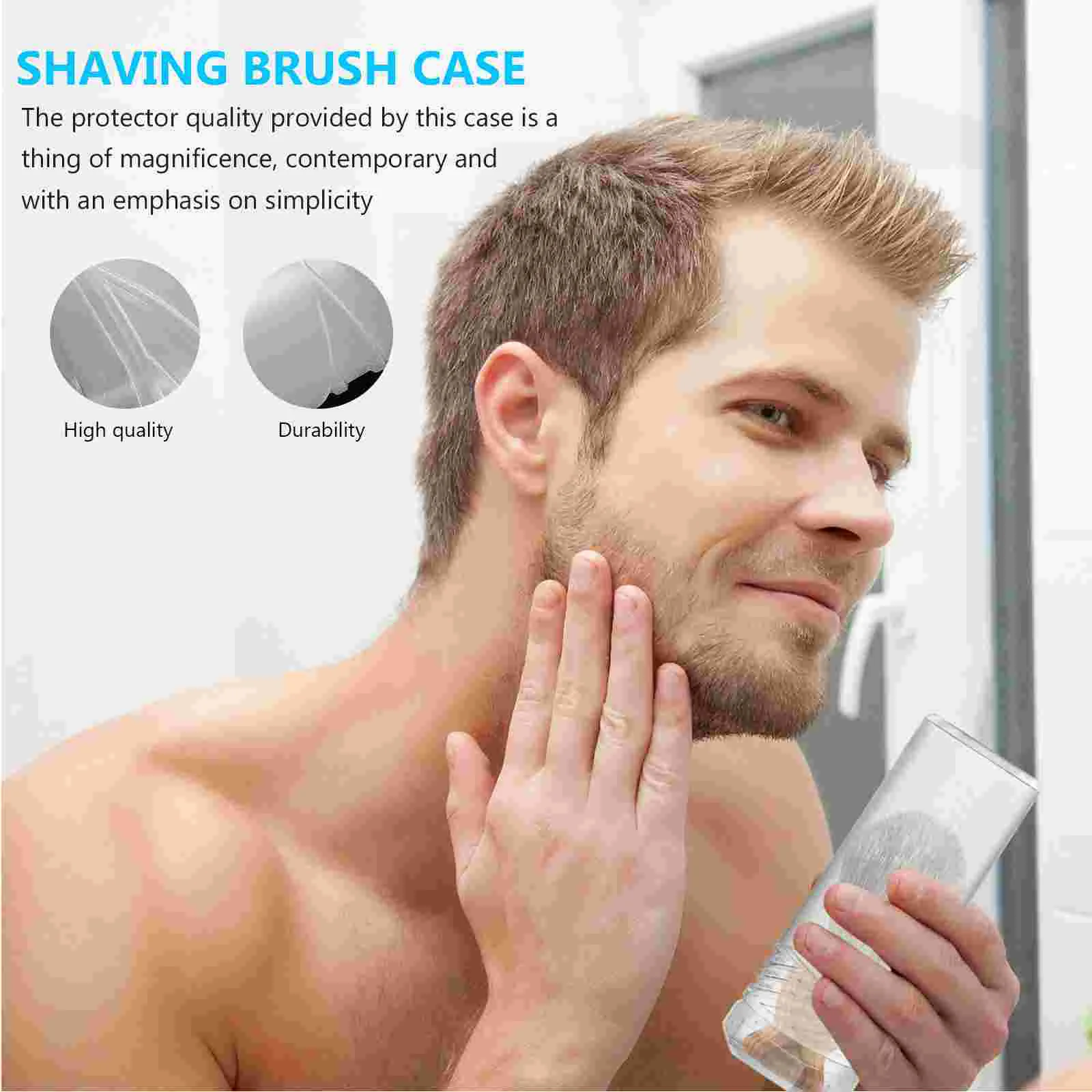 2 Pcs Brush Barrel and Box Transparent Holder Storage for Brackets Shave Adjustable Case Travel Plastic Shaving Container Cream