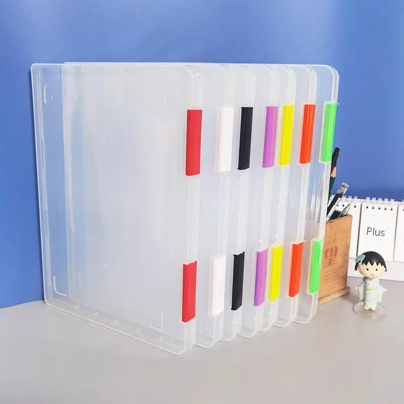 Transparent Thicken A4 File Box Plastic Office Document Sorting Storage Box Buckle Design Book File Archive Seal Boxes Organize