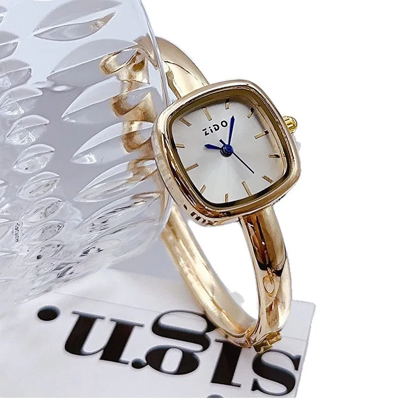 ساعة اسوارة نسائية، رائعة، صغيرة، ساعة اسورة عصرية فاخرة خفيفة، ريترو، بسيطة، أنيقة، ساعة نسائية راقية #5