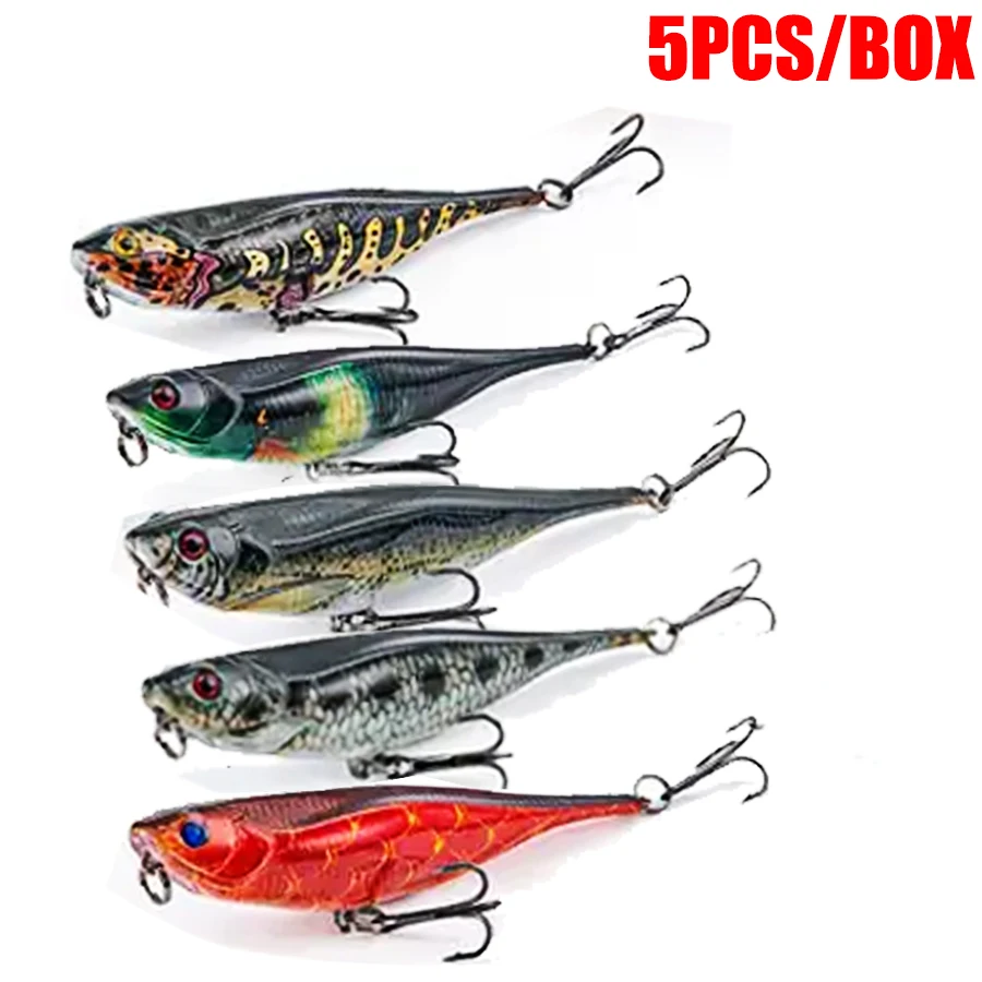 5PCS/BOX Crankbaits Fishing Lures Topwater Hard Bait Artificial Wobblers For Trolling Bass Trout Walleye Floating Pencil Tackle