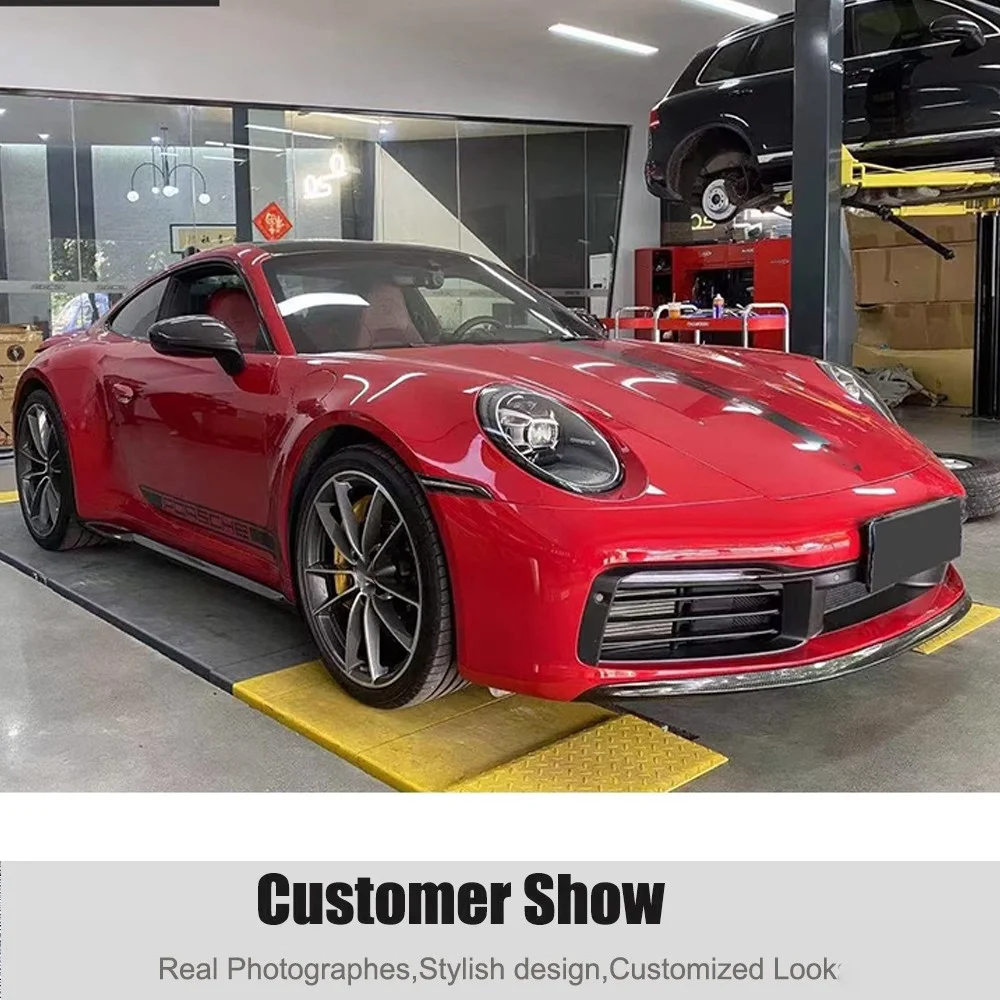 2020-2024 For Porsche 911 992 Carrera S Carbon Front Bumper Lip Spoiler Splitter Body Kit view 6