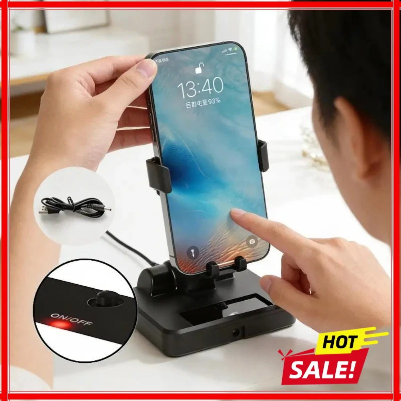 

Desk Mute Automatic Swing Shaker Mobile Phone Stand Holder Automatic Swing Shake Phone Wiggler Pedometer Brush Stepper