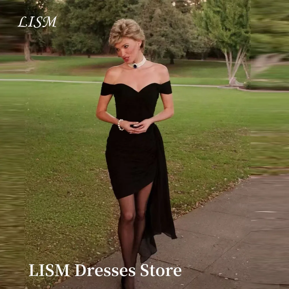 

LISM Mini Short Prom Party Dresses Arabic Women Off Shoulder Sweetheart Satin Dress Night Event Gowns Customized Formal Evening