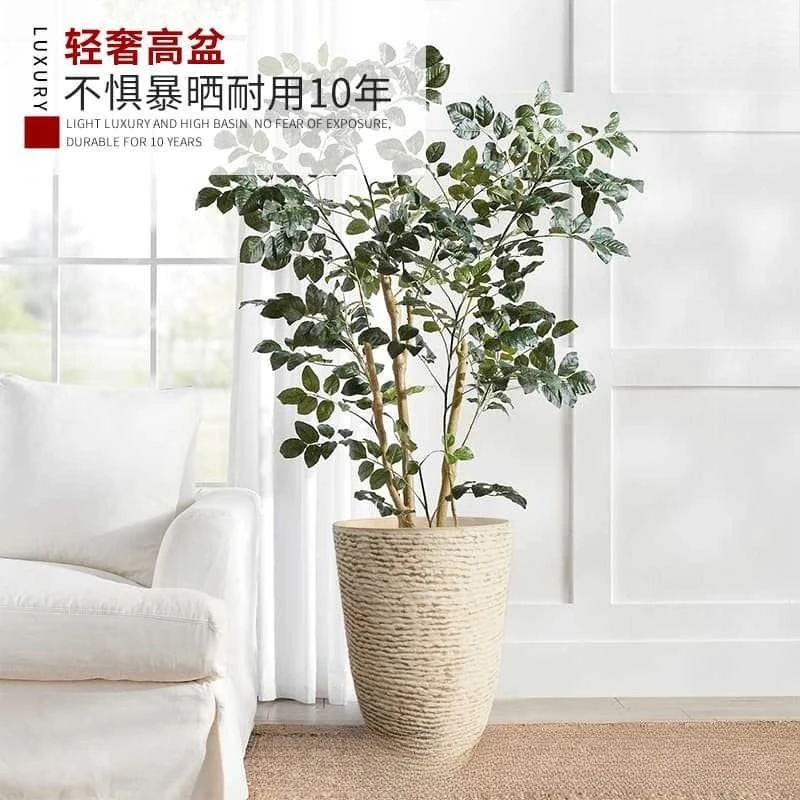 European Large Resin Floor Plant Pot Tall Plastic Container for Fiddle Leaf Fig Indoor Outdoor Garden