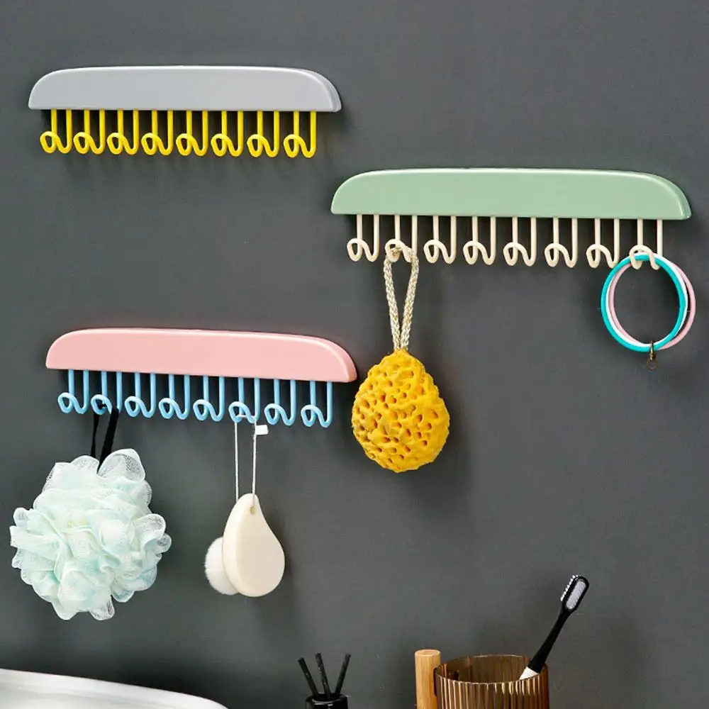 1 قطعة 8-هوك شماعات ملابس عنبر هوك الملابس الداخلية رف موجة قبعة وشاح شماعات Traceless تجفيف تخزين الرف منظم منزلي #1