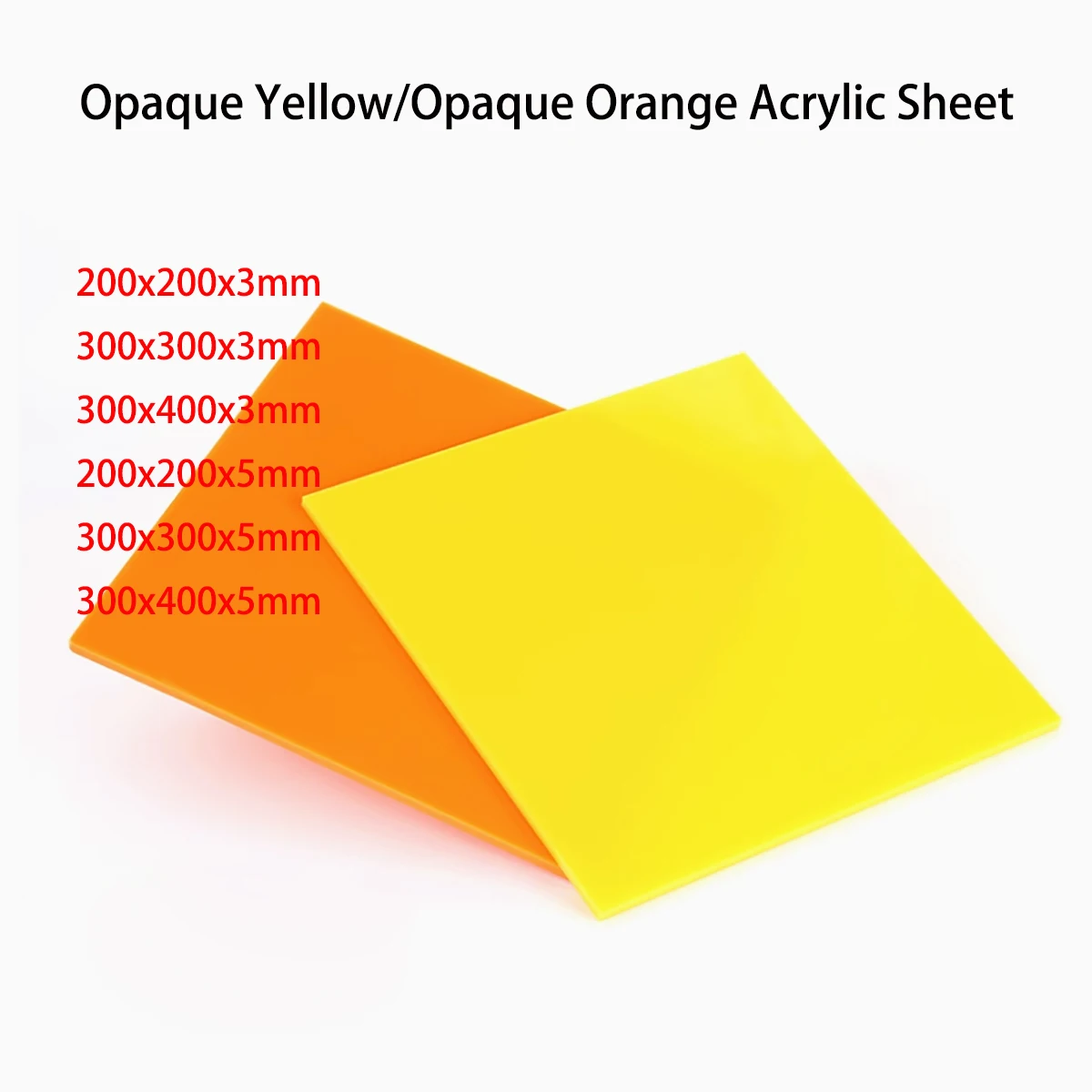 3mm 5mm Thick Yellow Acrylic Board, Opaque Organic Glass Board Opaque Yellow/Opaque Orange Acrylic Shee