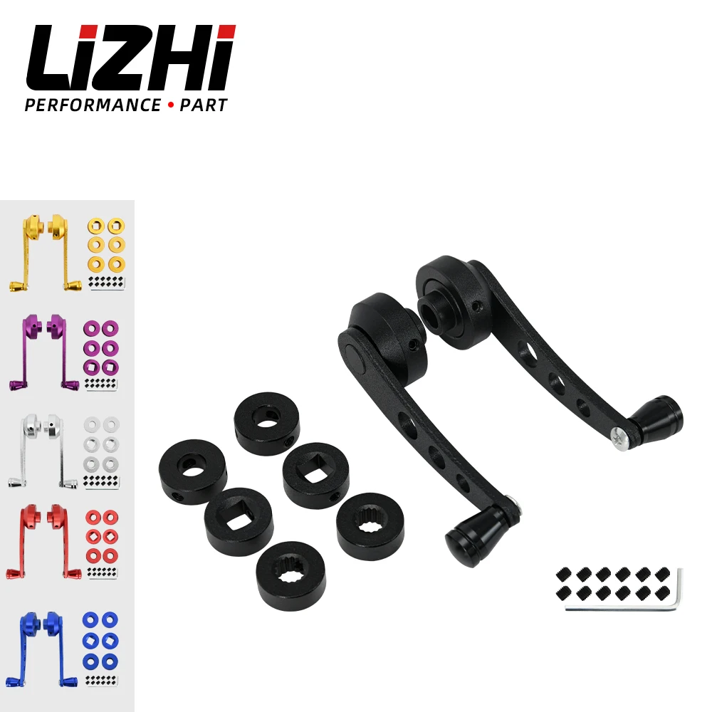 Universal 2 Pack Aluminum Alloy Car Manual Window Lifting Crank Handle Winder Lifter Riser Car Accessories Replacement