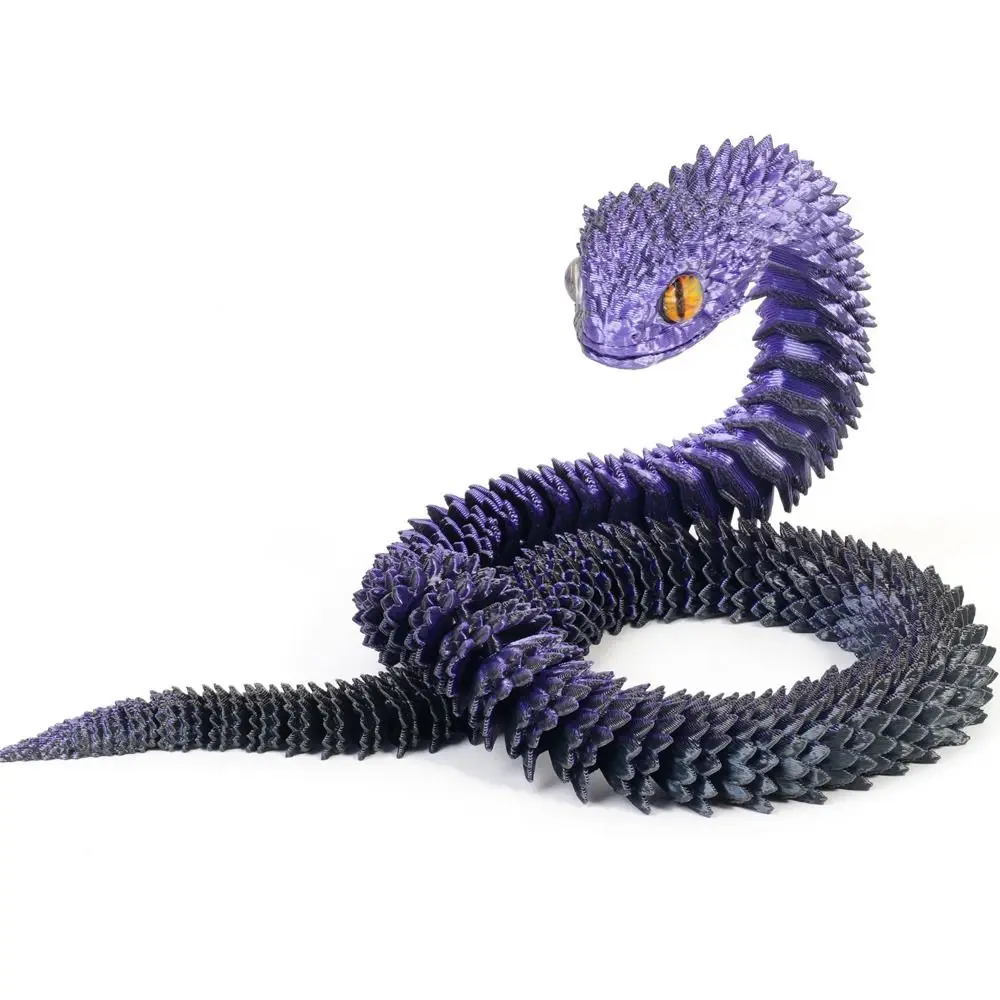 

Realistic 3D Printed Snake Toy Multicolor 30/45/60cm Simulated Snake Ornament Simulation Rotatable Animal Simulation Model