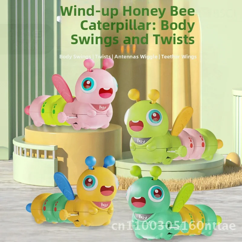 Cartoon Bees Bug Toys with Teeth Coil Winding Gel Will Run Move Inertia Decompression Swing for Babies Plastic Toy