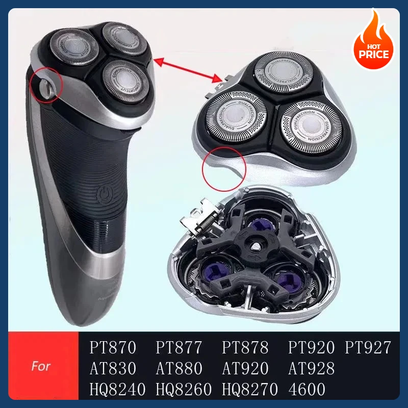 HQ8 Replacement Shaver Head Compatible with Philips AT830 AT875 PT830 PT870 PT877 PT920 PT720 PT725 PT730 AT810/811 AT814 AT725