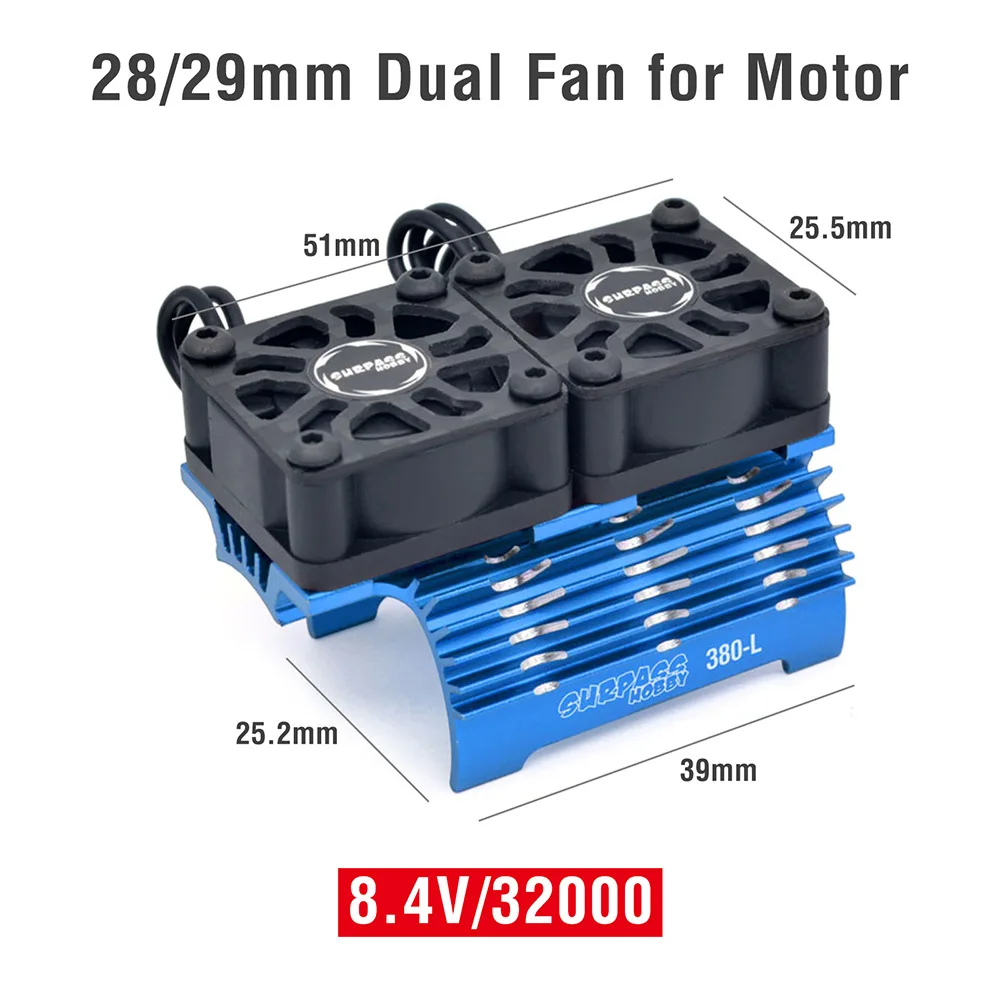 SURPASS HOBBY RC Motor Fan Cooling Heatsink for 380 390 540 550 Brushless Motor 28/29/36mm