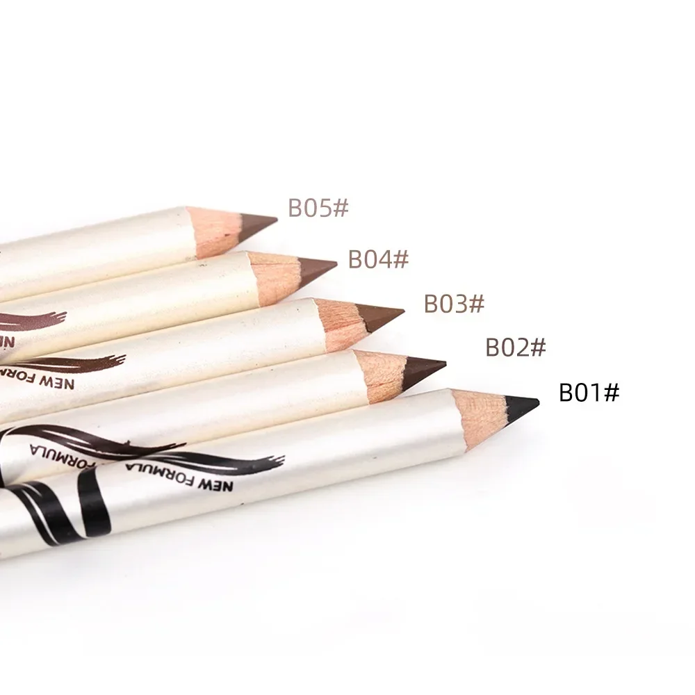 New Korean Double Eyebrow Pen with Brush Toothbrush Head Eyebrow Pencil Multifunctional Waterproof Long Lasting Makeup