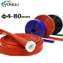 High Temperature Resistant Fiberglass Tube Silicone Resin Coated Glass Fiber Braided Fireproof Sleeve Fire Retardant Casing Pipe
