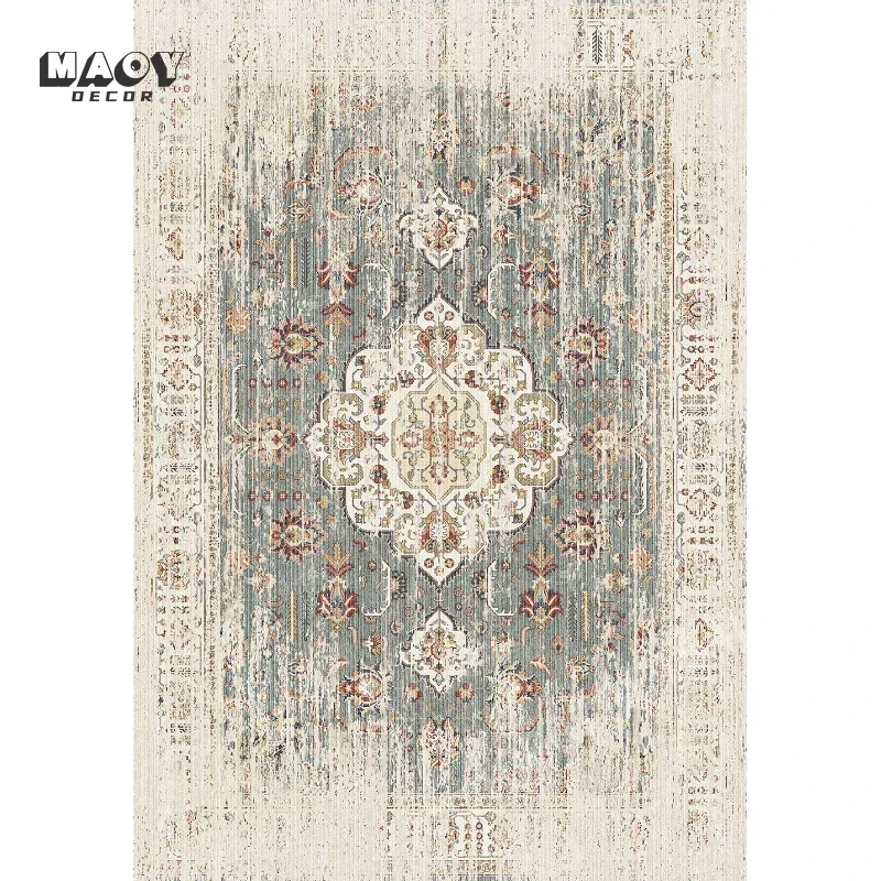 Turkey Style Vintage Persian Carpet for Living Room Sofa Tea Table Area Rug Bedroom Bedside Hallway Lounge Non-slip Floor Mats