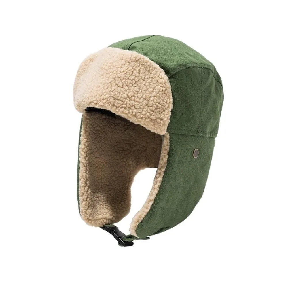 

Simple Fleece Ear Protective Hat Thickened Keep Warm Winter Plush Hat Windproof Korean Style Lei Feng Cap Men