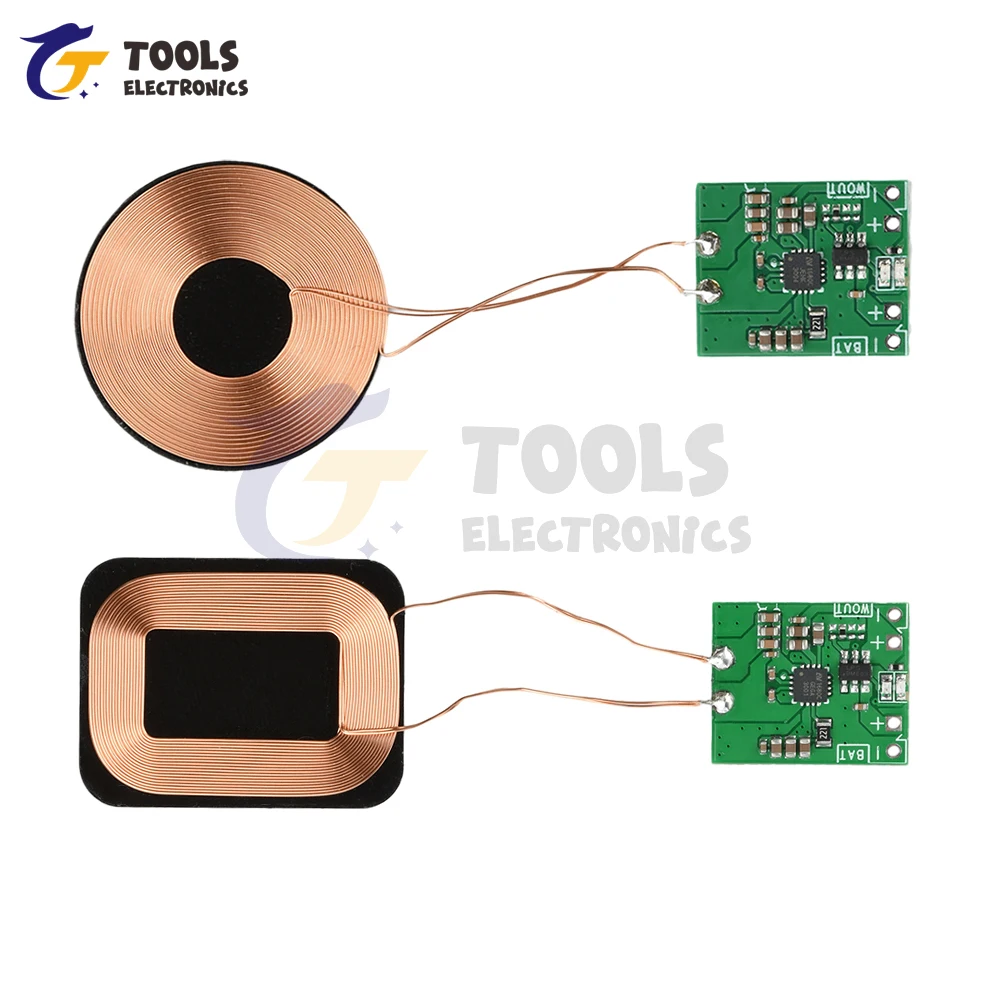 5W Wireless Charging Receiver Module PCBA Module Small Coil Li-ion Battery Wireless Charging Built-in 3.7V Modification Program