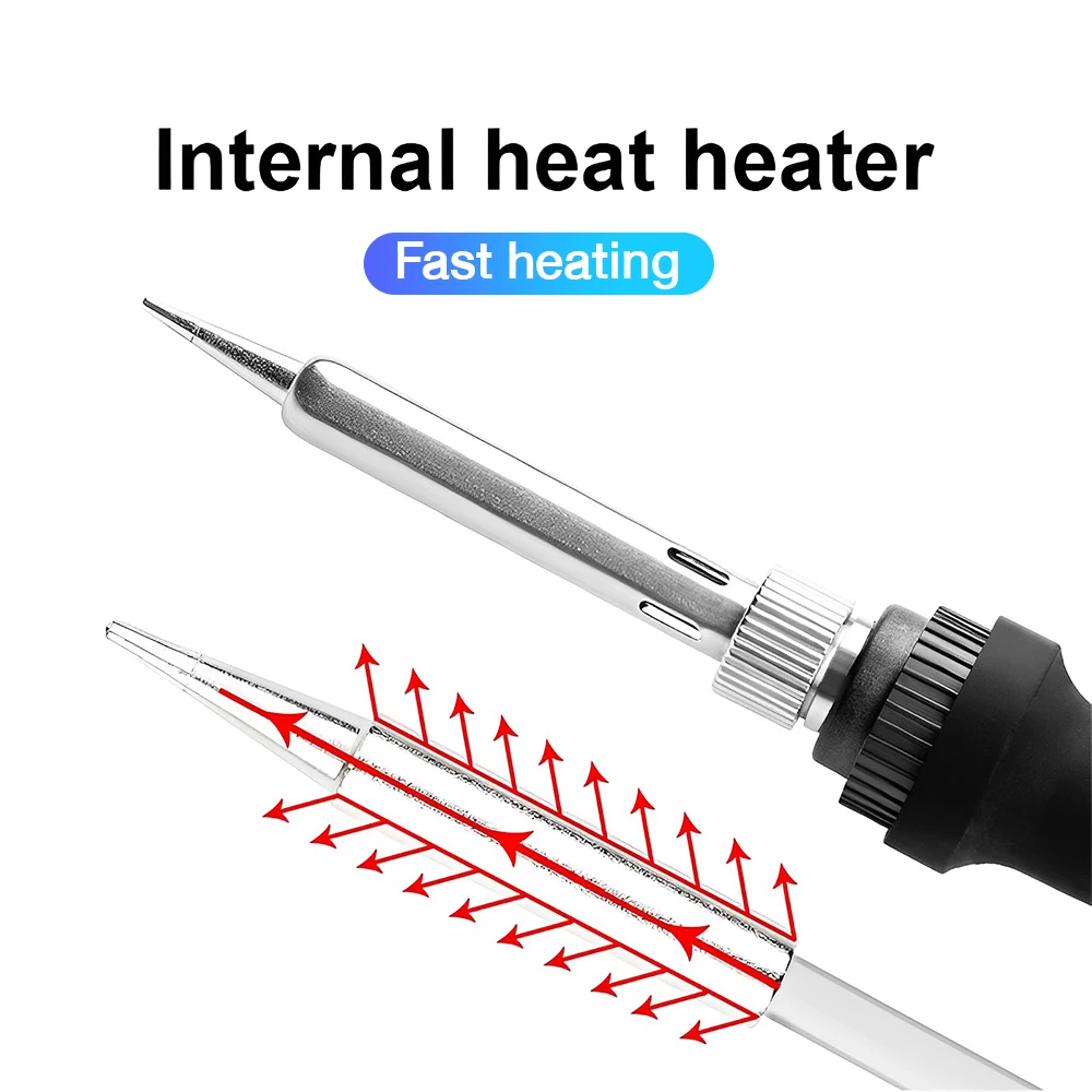 60W Electric Soldering Iron Adjustable Temperature Portable Kit Welding Solder Repair Rework Station Heating Pen Repair Tools