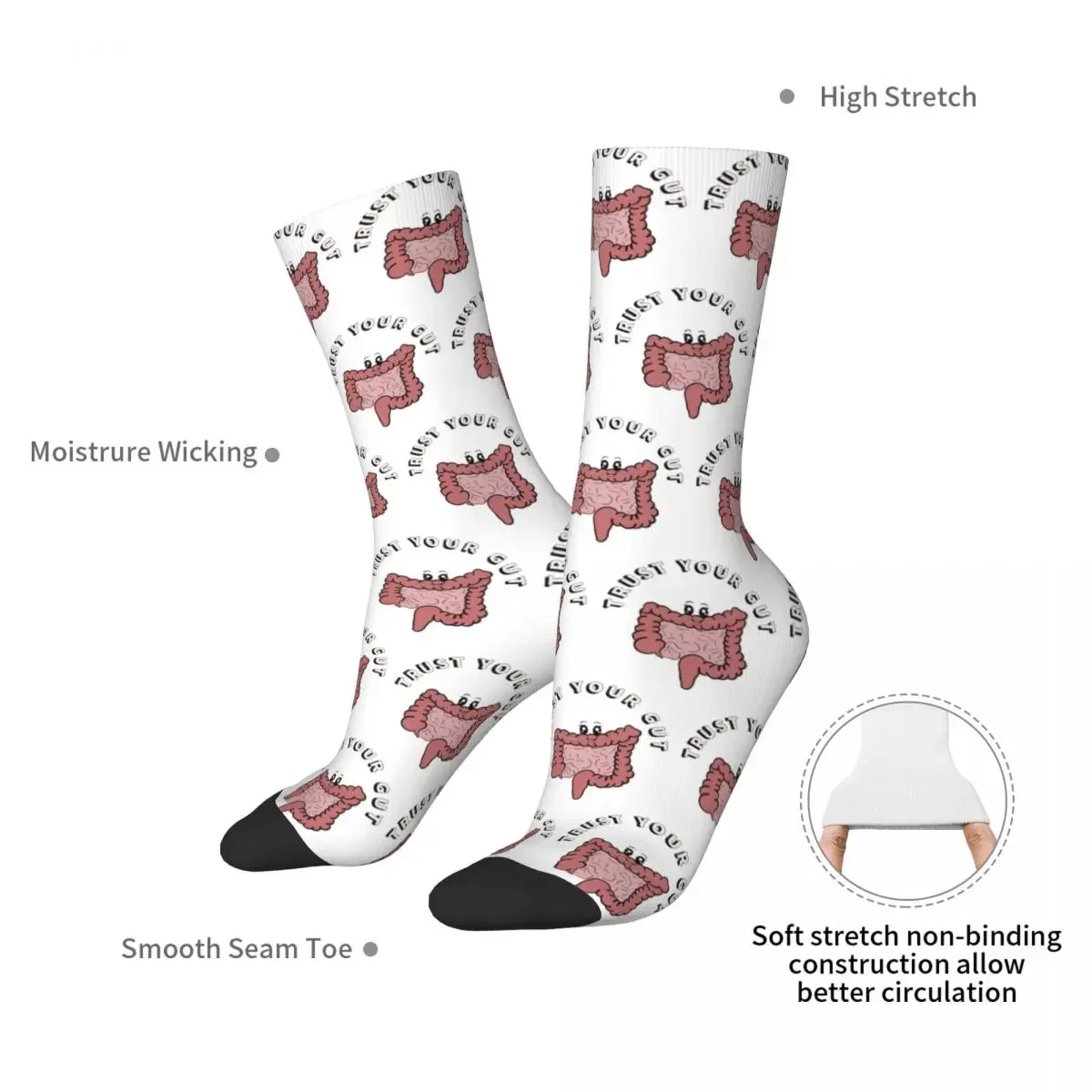 Trust Your Gut Gastroenterologist Doctor Socks Sweat Absorbing Stockings All Season Long Socks for Man's Woman Birthday Present