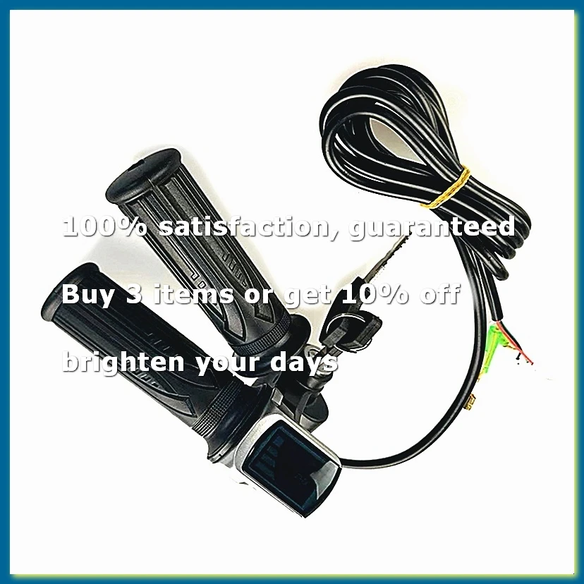 48V Throttle Handlebar Grip Power Speed Rotary with Key with LCD Battery Display for Electric Scooter Bike Parts