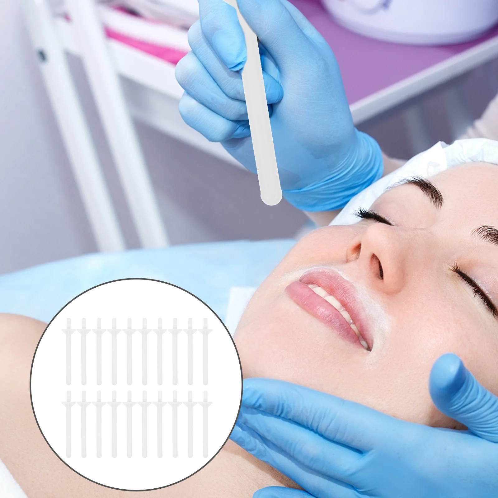 

50Pcs Nose Hair Wax Applicators Disposable White Wax Sticks for Nostril Cleaning Safe Nasal Hair Removal Tools