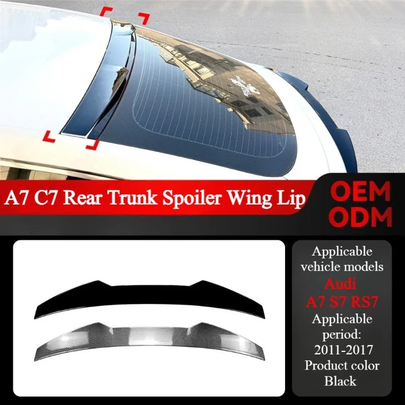 

For Audi A7 S7 RS7 2011-2017 Black Rear Trunk Spoiler Wing Lip Car Styling Exterior Modification High Quality Universal Fitment