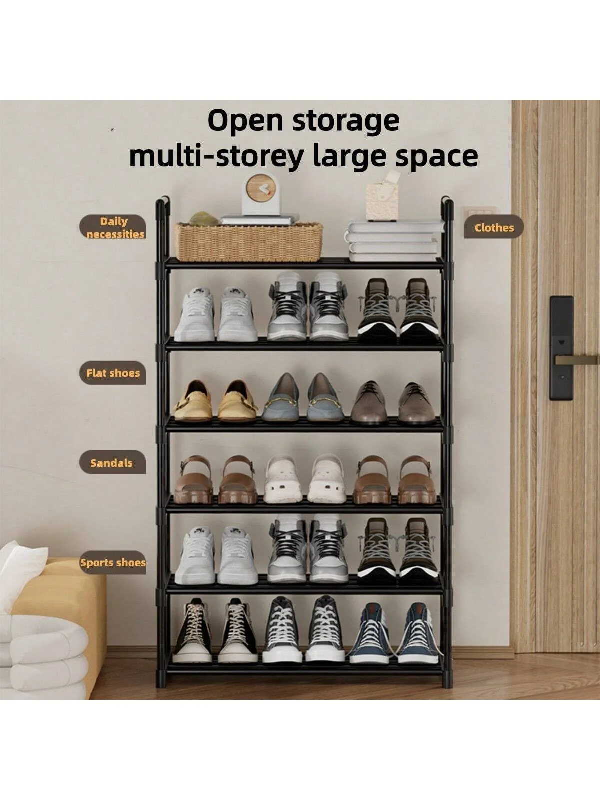 Shoe rack - Bedroom shoe cabinet for storage - Dormitory shoe organizer - Assembly of shoe rack - Simple and easy