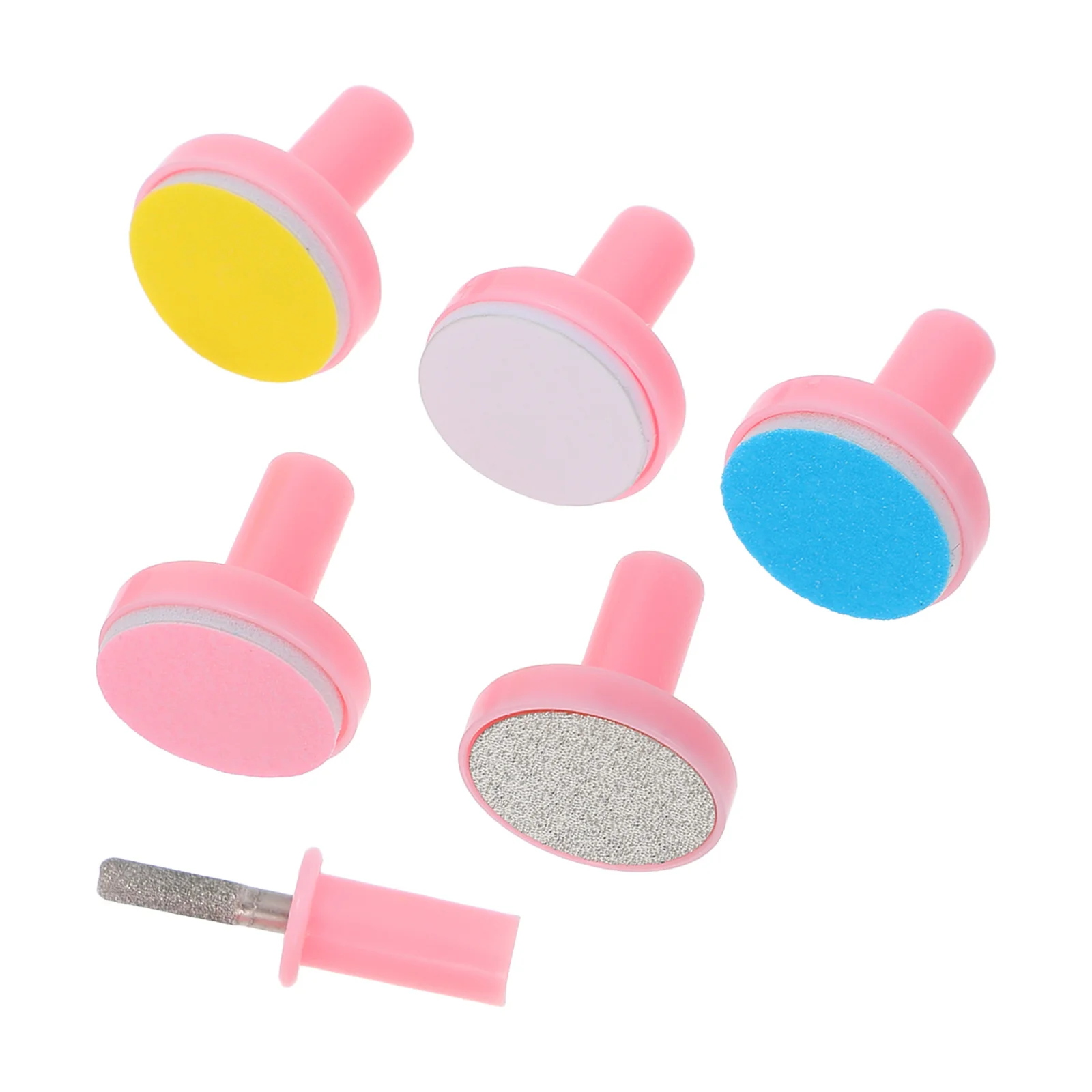 

6pcs Baby Nail Trimmer Replacement Pads Grinding Heads Polish Disc For Electric Nail File Cutter Kit Pink Portable Infant