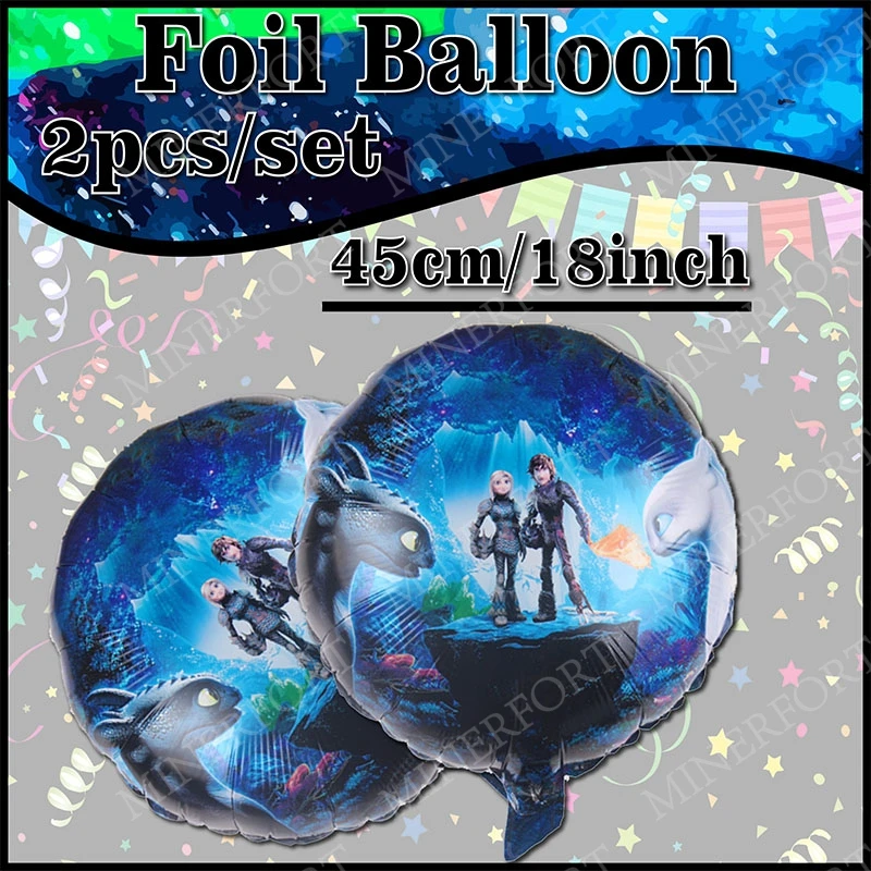 Drachenzähmen leicht gemacht Folienballon Cartoon-Tierfigur Drache Zahnlos Partyzubehör Dekoration Drachen-Geburtstagsfeier
