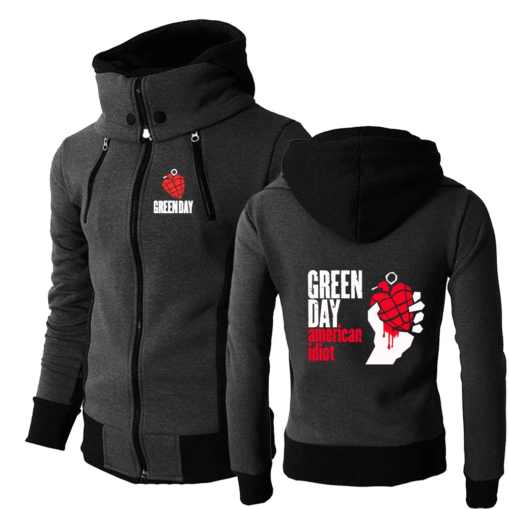 

Мужская толстовка-куртка 2026 года с принтом логотипа обложки альбома Green Day 'American Idiot', новый стиль, дизайнерская, модная, весна-осень