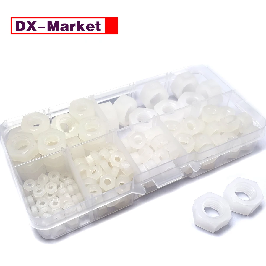 

M3-M10 PVDF Hexagon Nuts Kit,Polyvinylidene Fluoride Plastic Hex Nut ,F014