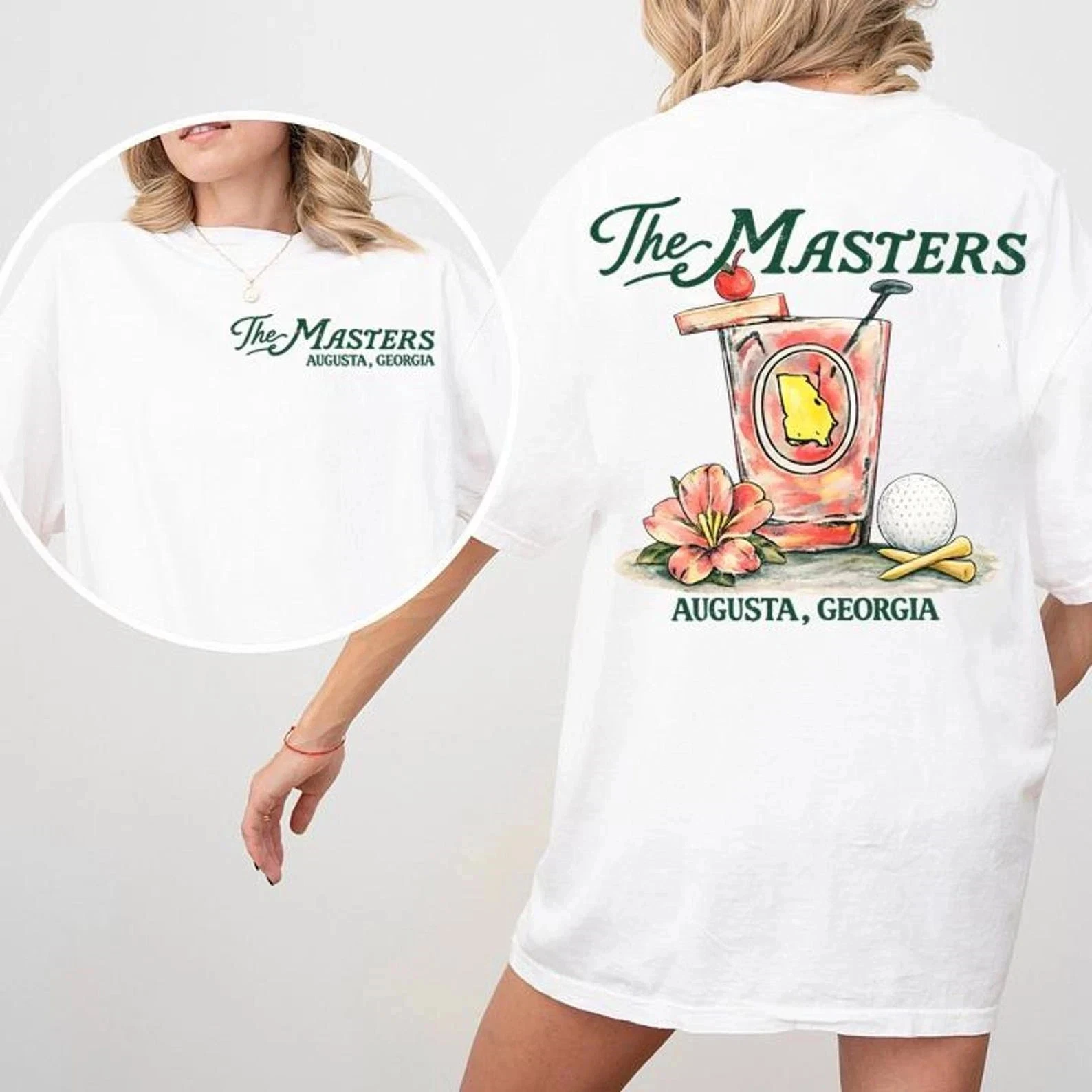Camiseta de Golf Augusta Masters 2026, Camiseta Retro para Uso Diario al Aire Libre, Camiseta Conmemorativa Estampada para Hombres y Mujeres