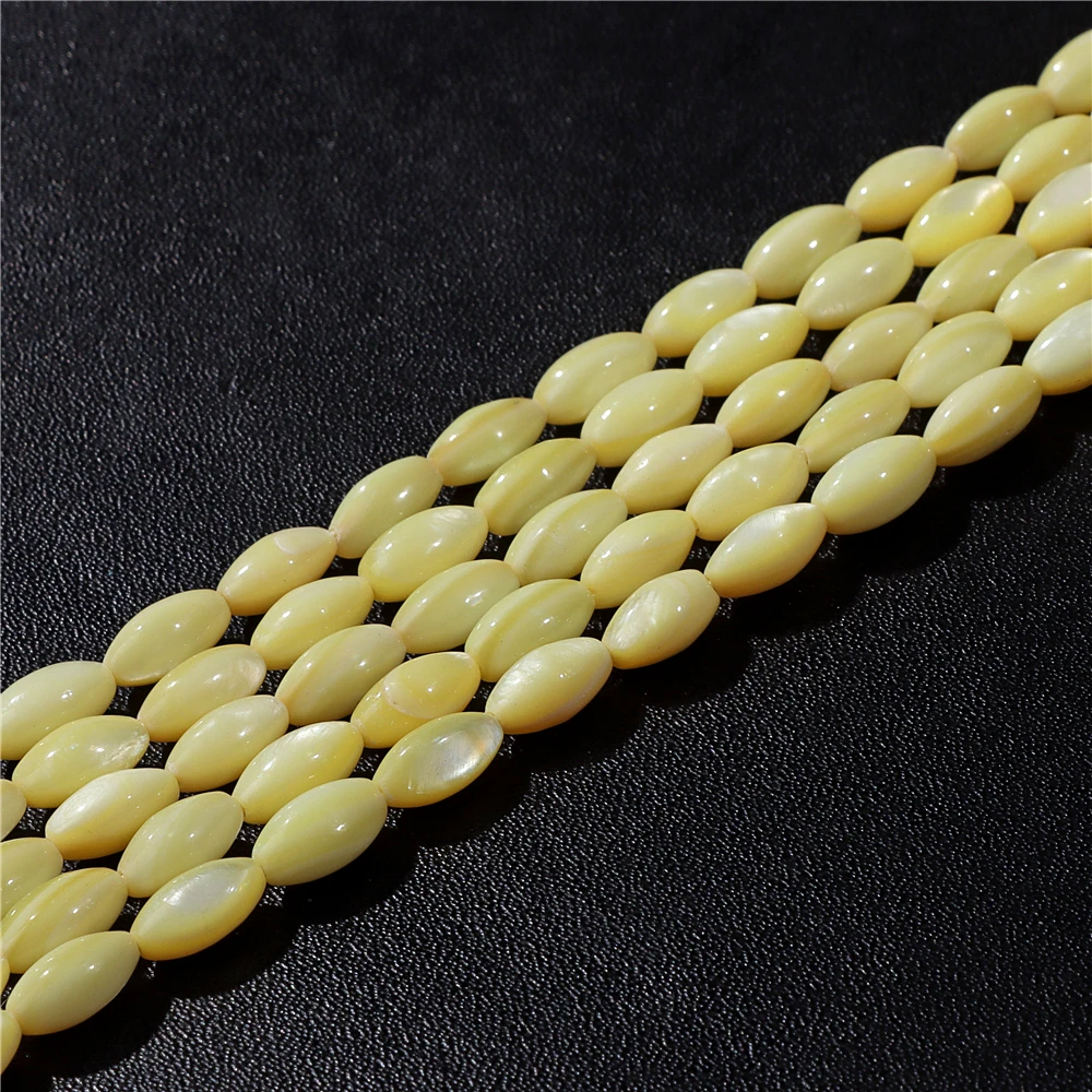 15X6mm Long Stripe Shell Beads Point Stick Mother of Pearl Shell Slice Loose Beads for DIY Making Jewelry Necklace Accessories