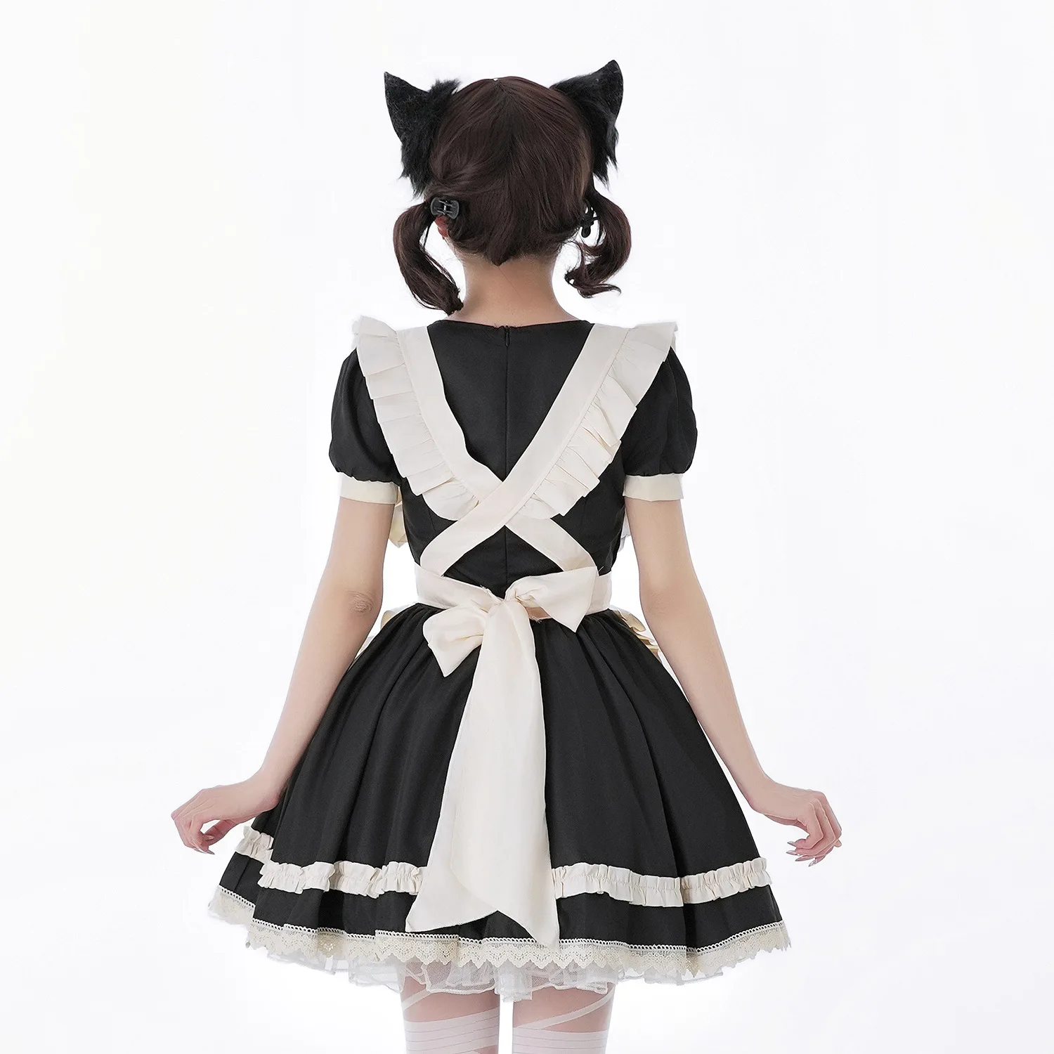 Japanese Soft Girl Sweet Op Short Maid Dress Two-dimensional Maid Cute Lolita Black and White Cosplay Costume Loli Lolita