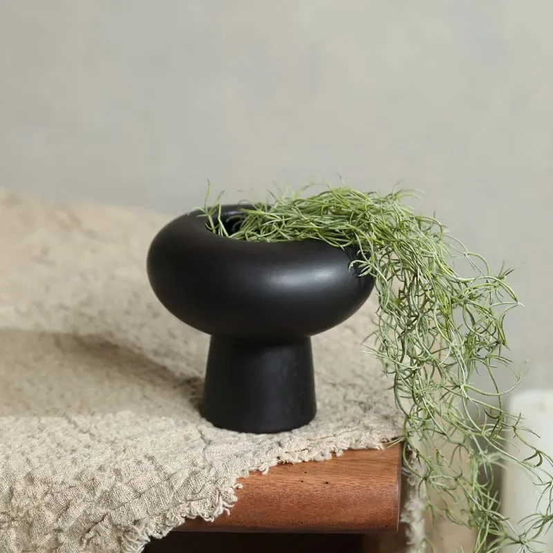 Ceramic Flower Pot High Circle Flower Vase Floral Arrangement Accessories Outdoor Garden Planter Terrarium Home Decoration