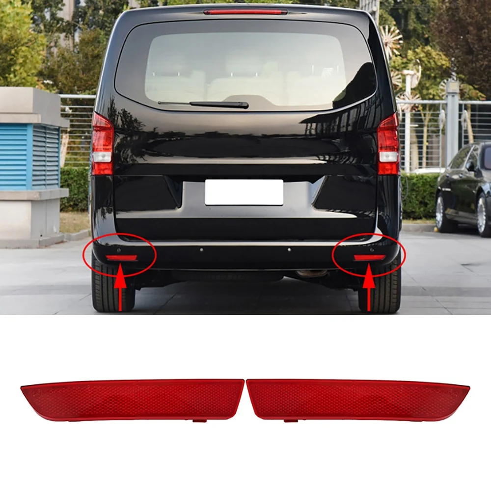 Stable-Car Red Rear Bumper Light Reflector Tail Lamp Warning Light Reflector Fog Lamp For Benz W447 V-Class Vito 2015-2020