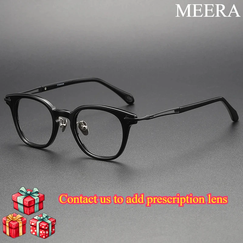 

2026 Italian Design Genderless Transparent Titanium Eyeglass Frame High-Quality Acetate Fiber Eyeglasses