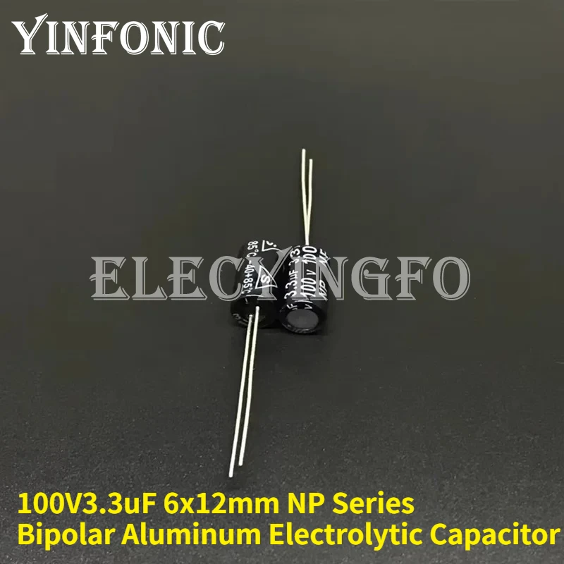 

10Pcs/100Pcs 3.3uF/100V S (NP Series) 6x12mm 100V3.3uF Bipolar Aluminum Electrolytic Capacitor