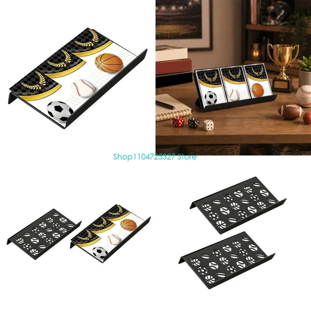 D8KF Desktop Trading Card Display Stand 2 Piece Acrylic Tray for Collection Display, Shelf Viewing and Card Sorting