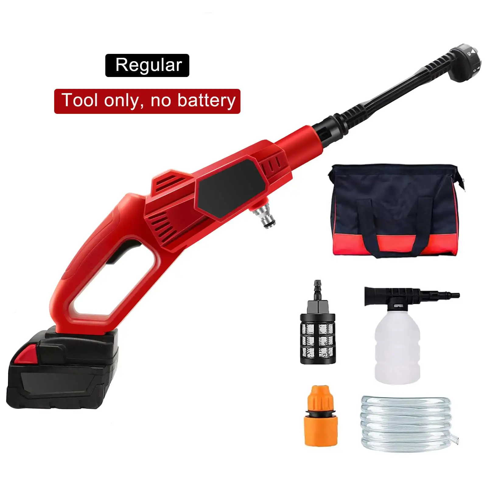 

Portable Car Wash Gun, 900 PSI, Cordless Pressure Washer with Sprayer 3.7L/min, Button Control, Battery Powered Spray Cleaning f