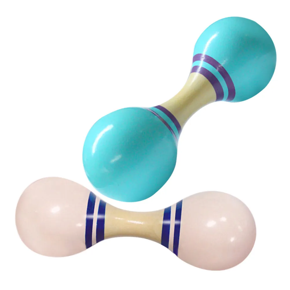 

2Pcs Musical Instruments Double-Headed Wooden Maracas Egg Shakers for Kids Early Music Education Montessori Baby Shaker