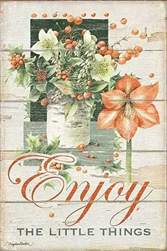 Vintage Metal Tin Sign  for Enjoy The Things Tin Sign by Marjolein Bastin Gifts Aluminum Tin Sign Yard Signs Halloween Christmas
