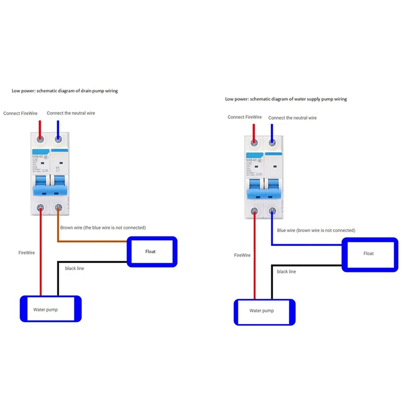 ABFI 10X مفتاح تعويم عالي التحمل لمياه الصرف الصحي والصلبات المعلقة والسوائل اللزجة (طول الخط 4 أمتار)