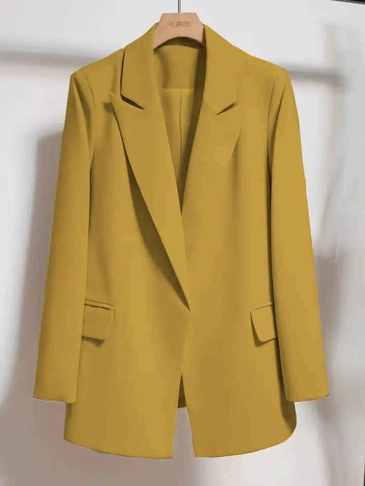 Prendas de abrigo para Mujer, abrigo, Blazer para Mujer, mangas para Mujer, regalo negro francés, tendencia recortada para Mujer, nuevo cuello con muescas que combina con todo