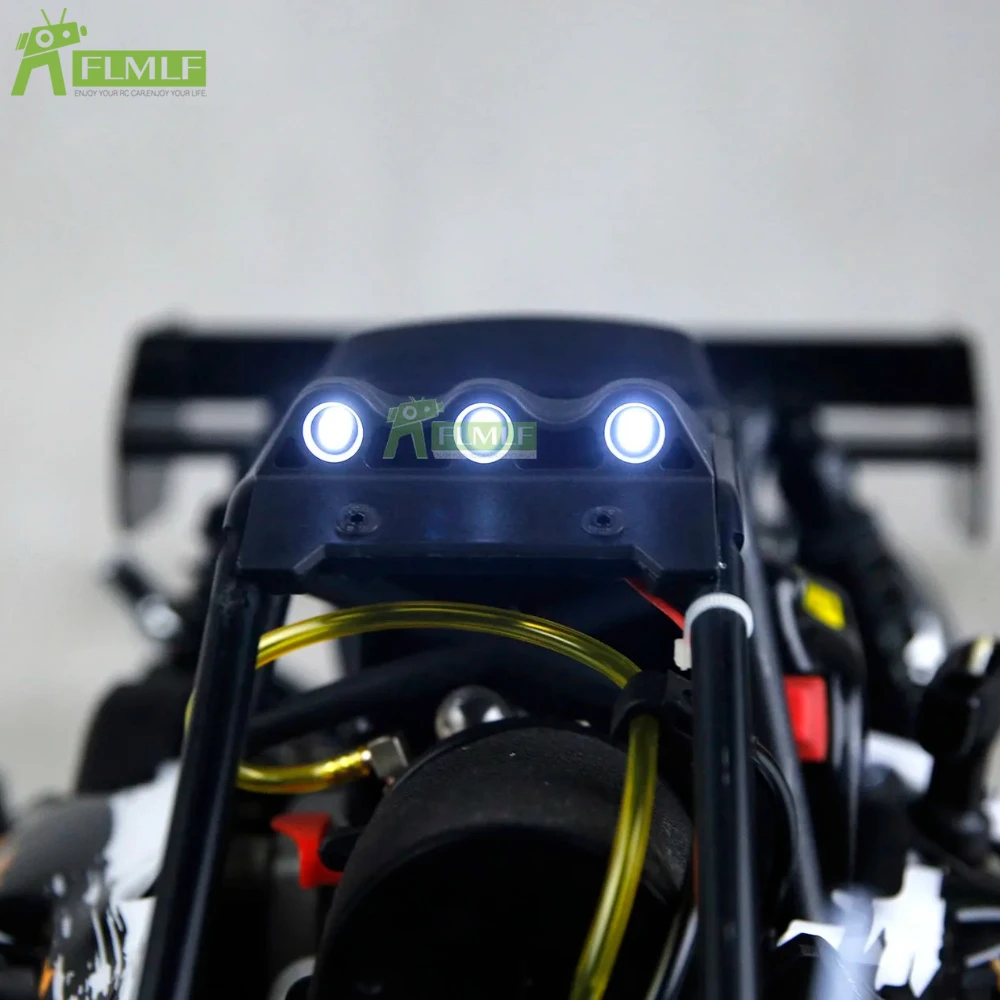 Guarnição de placa de teto de plástico com conjunto de luz LED adequado para peças de carro 1/5 HPI ROFUN ROVAN KM BAJA 5B 5T 5SC RC