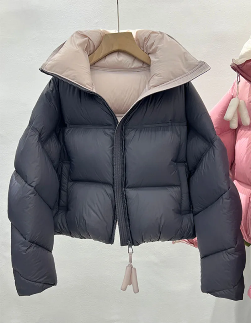 Jaqueta curta acolchoada acolchoada para mulheres, jaqueta de inverno grossa, Parkas soltas coreanas, casaco quente, Outwear feminino