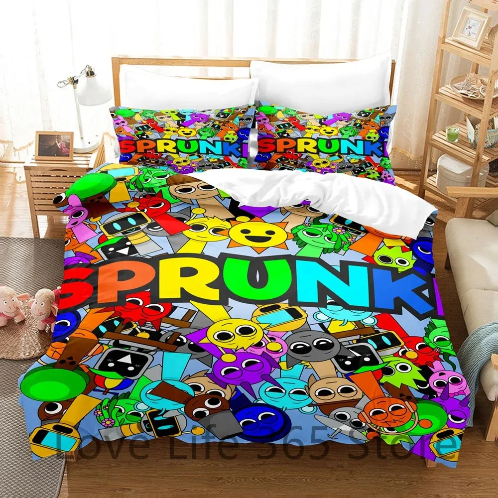 Game Sprunki Bedding Sets For Boys Girls New 3d Printed Bed Cover Comforter Duvet Cover Pillow Case Bedroom Decoration