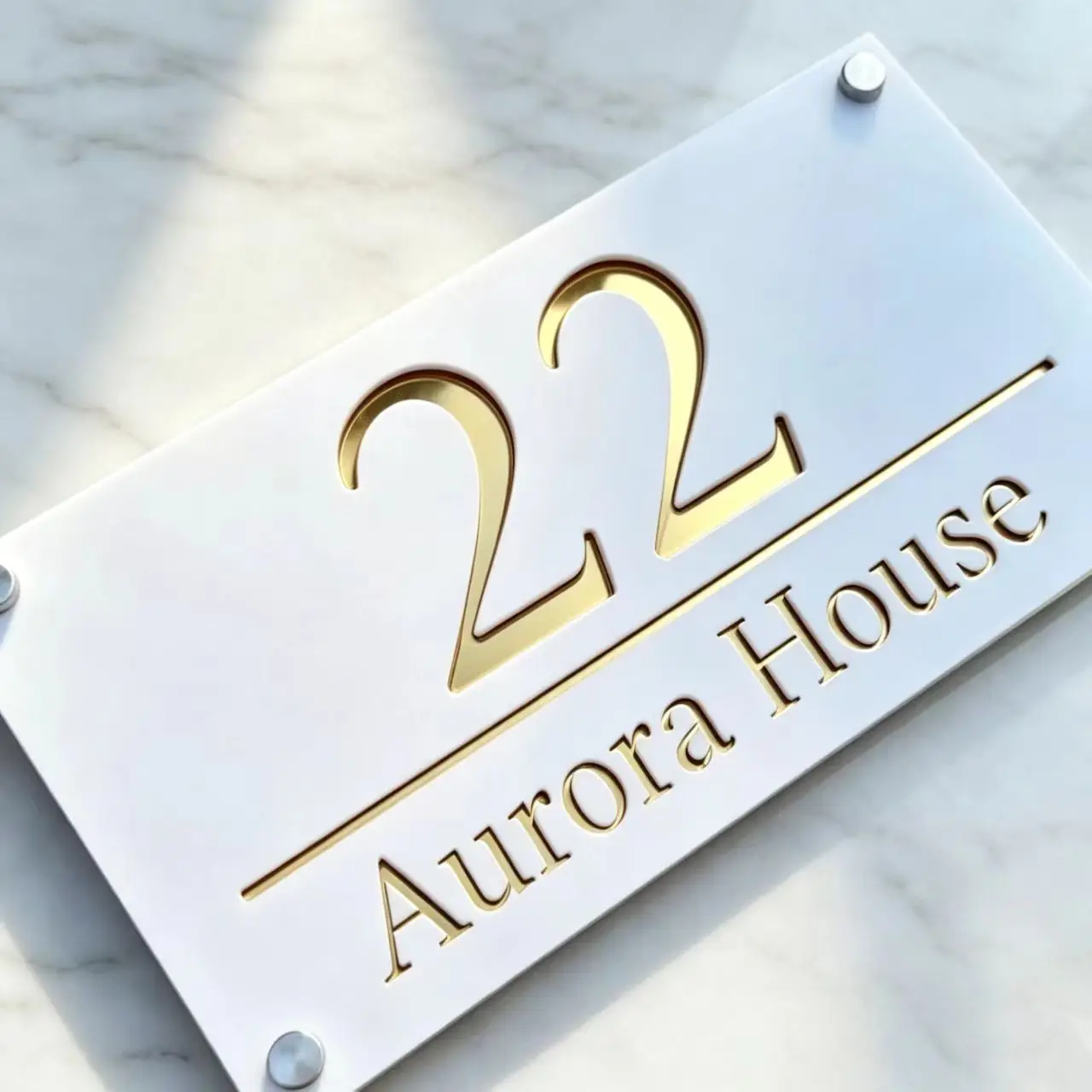 Custom 3D Acrylic Door Number Plate, Personalized Laser-Cut Street Sign, Waterproof Outdoor Villa Door Wall Plaque