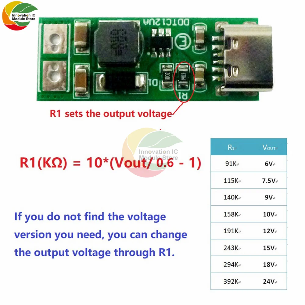 9W mini Type-C USB DC 5V to 6V 9V 12V 15V 24V DC DC Boost Step-up Converter PWM PFM Voltage Regulator Module