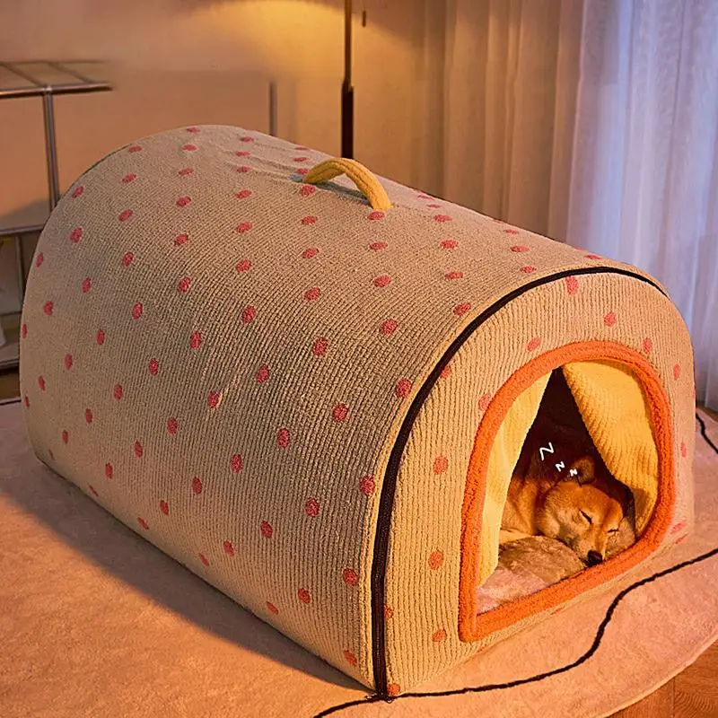 Cozy Dog House Bed Thickened Enclosed Dog Bed Washable Cat House Winter Indoor Foldable Stray Cats Dogs Tent Shelter For Indoor